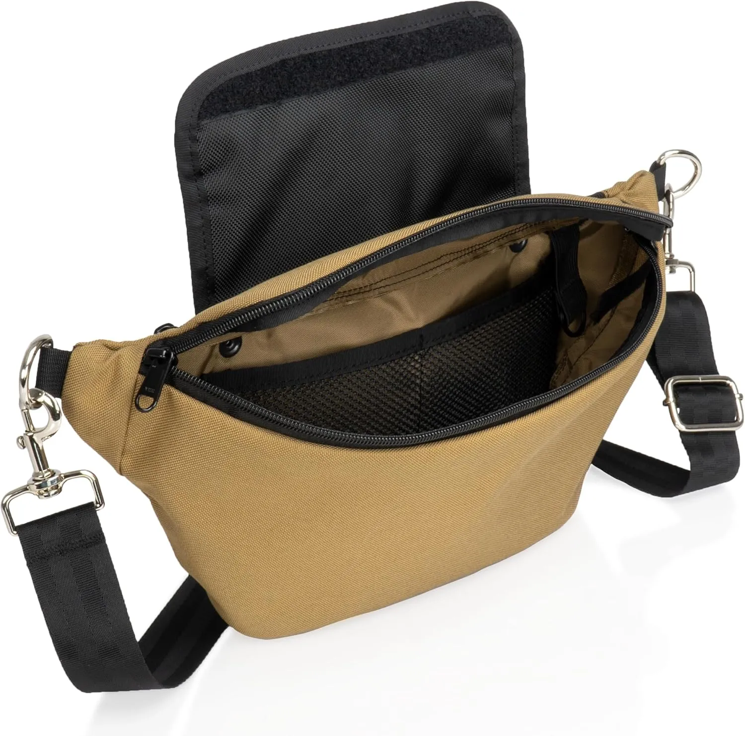 ~ SLING Faraday Bag ~ Data Security Cross-Body for Executive Travel ~ Tracking/Hacking Defense ~ Coytote Brown