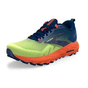 1104031D395 BROOKS MEN CASCADIA 17 TRAIL SHARP GREEN/NAVY/FIRECRACKER SIZE 11.5 - Like New