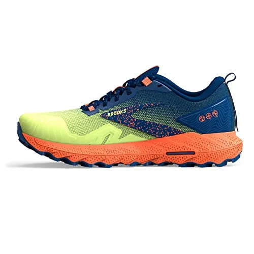 1104031D395 BROOKS MEN CASCADIA 17 TRAIL SHARP GREEN/NAVY/FIRECRACKER SIZE 11.5 - Like New