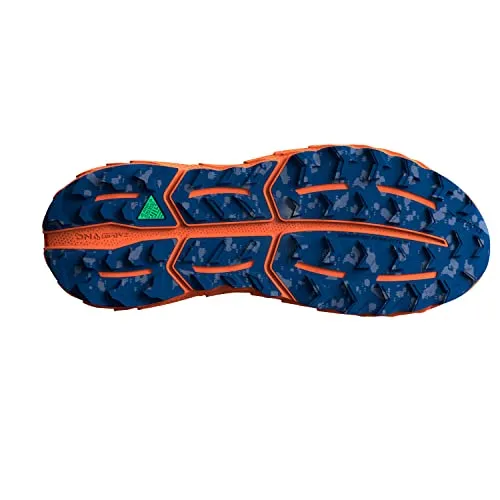 1104031D395 BROOKS MEN CASCADIA 17 TRAIL SHARP GREEN/NAVY/FIRECRACKER SIZE 12 - Like New