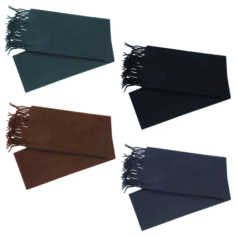 2 Soft Cashmere Feel Scarf Men Women Winter Warm Plaid Solid Colors Scarves Cozy