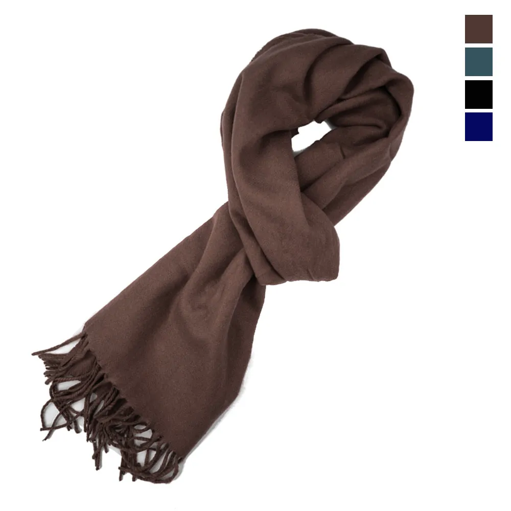2 Soft Cashmere Feel Scarf Men Women Winter Warm Plaid Solid Colors Scarves Cozy