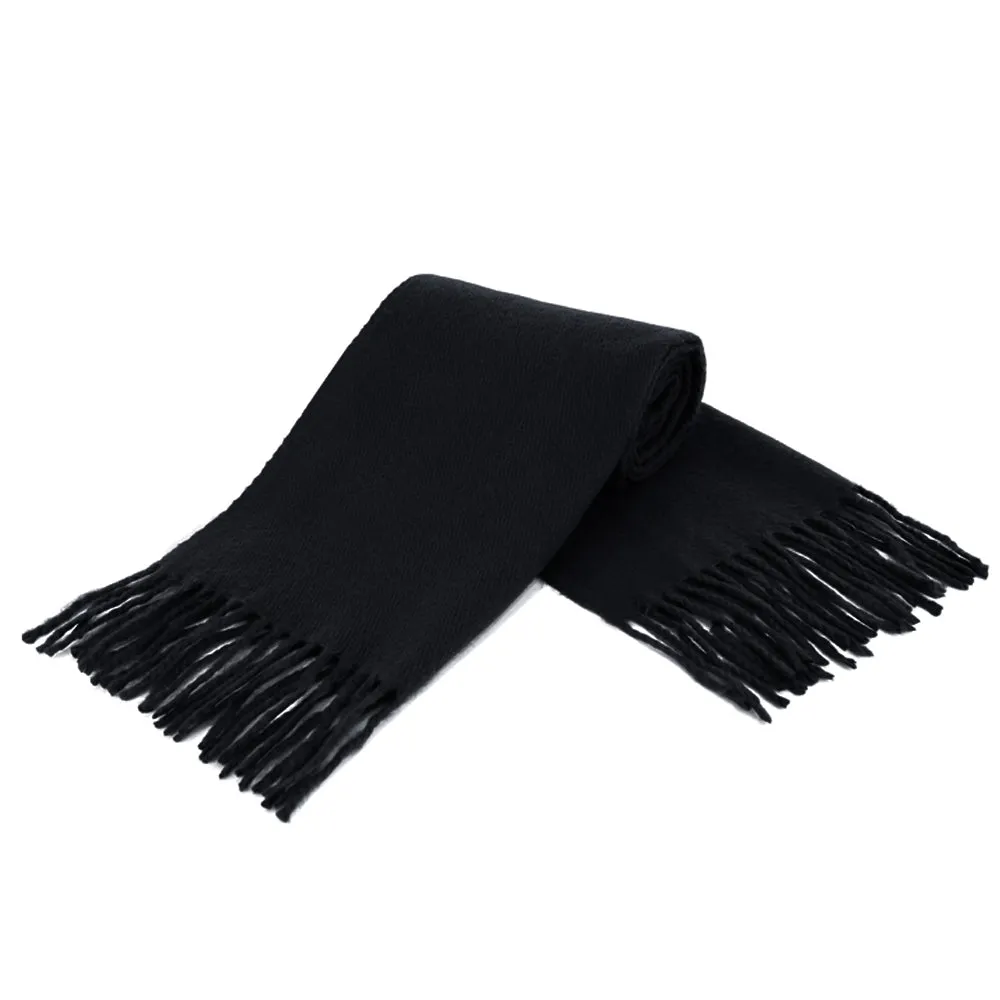 2 Soft Cashmere Feel Scarf Men Women Winter Warm Plaid Solid Colors Scarves Cozy