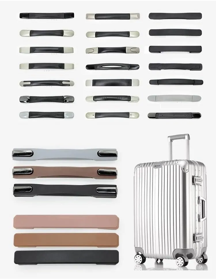 2PCS Luggage Handle Strap Grip Handle Replacement Suitcase Handles Plastic Black 225x25x20mm for Traveling Journey Packaging