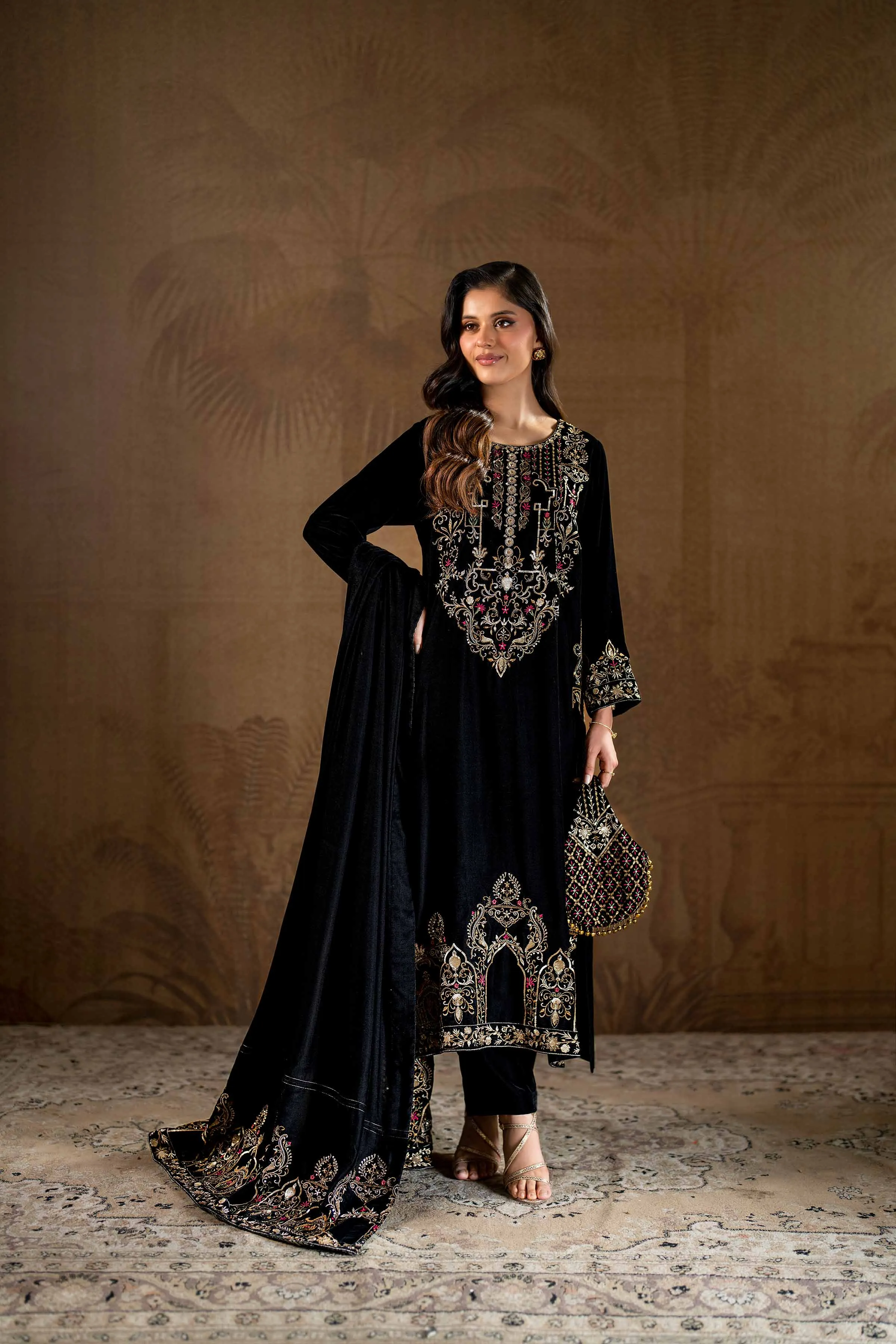 3 Piece - Embroidered Suit - KFW24-10