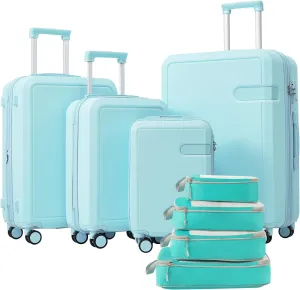 4 Piece Luggage Set With Compression Packing Cubes For Suitcase, Expanable Spinner Wheels, Lightweight Suitcase With TSA Lock 16 In 20In 24In 28In
