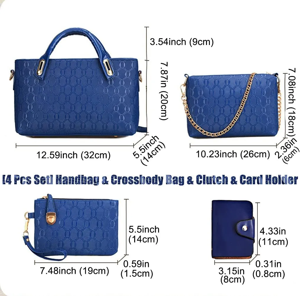 4pcs Set Handbags for Women Shoulder Bag Purse Card Holder Shopper Tote Satchels