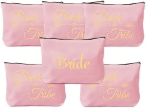 6 Pcs Bride Gifts,Bachelorette Bridal Shower Engagement Gifts for Bride,Bride to be Gifts,Bride Gift Ideas,Bride Makeup Bag,Bridesmaids Gifts for Wedding,Groom to Bride Wedding Gift,Bridal Party Gifts