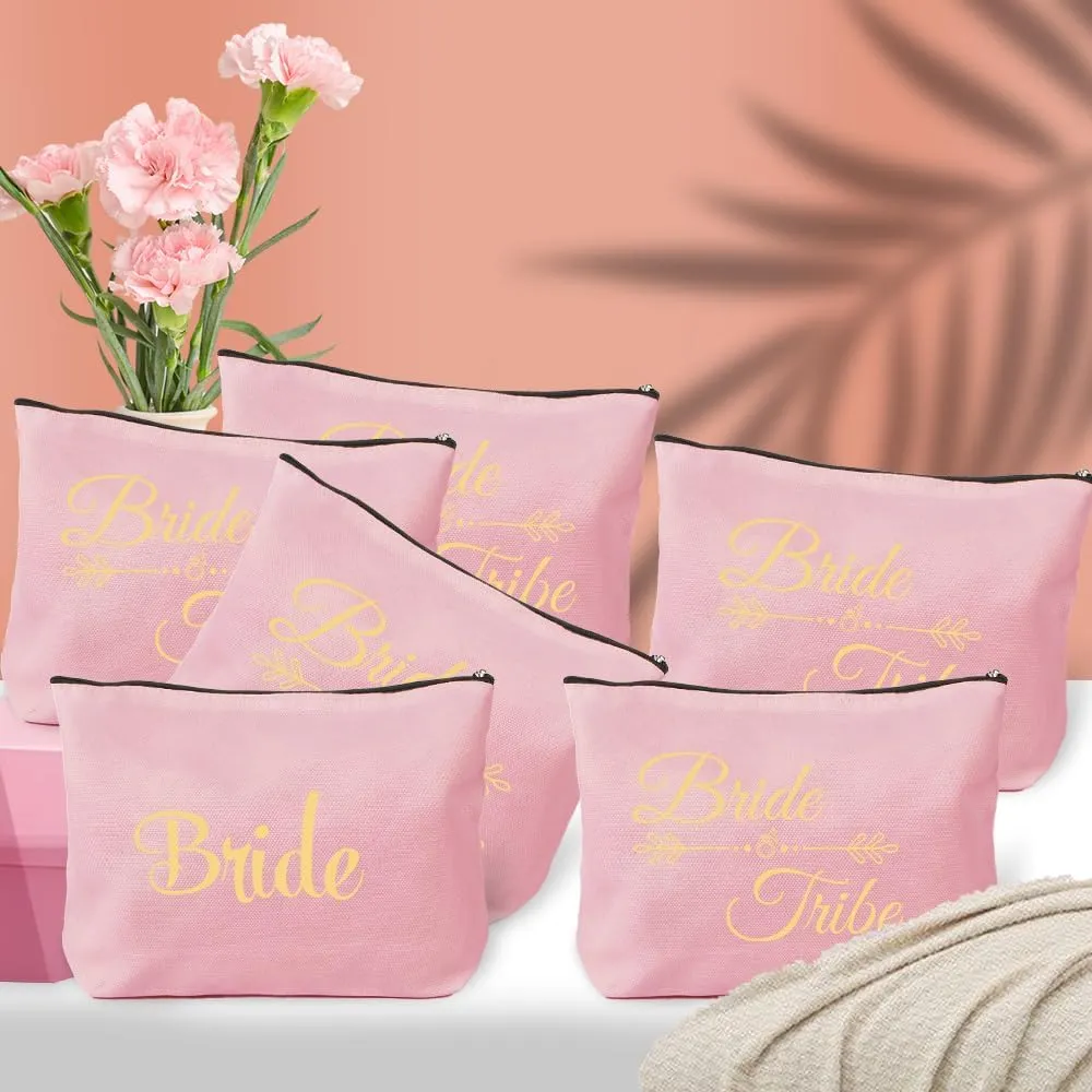 6 Pcs Bride Gifts,Bachelorette Bridal Shower Engagement Gifts for Bride,Bride to be Gifts,Bride Gift Ideas,Bride Makeup Bag,Bridesmaids Gifts for Wedding,Groom to Bride Wedding Gift,Bridal Party Gifts
