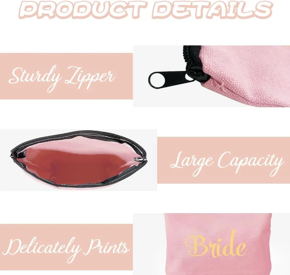6 Pcs Bride Gifts,Bachelorette Bridal Shower Engagement Gifts for Bride,Bride to be Gifts,Bride Gift Ideas,Bride Makeup Bag,Bridesmaids Gifts for Wedding,Groom to Bride Wedding Gift,Bridal Party Gifts