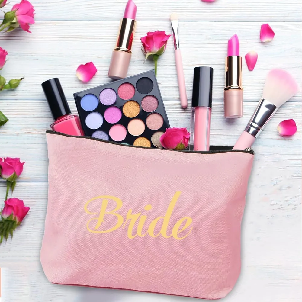 6 Pcs Bride Gifts,Bachelorette Bridal Shower Engagement Gifts for Bride,Bride to be Gifts,Bride Gift Ideas,Bride Makeup Bag,Bridesmaids Gifts for Wedding,Groom to Bride Wedding Gift,Bridal Party Gifts