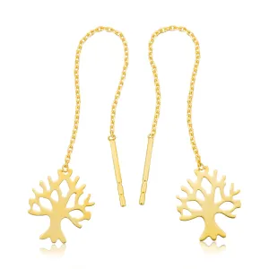 9ct Yellow Gold Tree of Life Drop Earrings