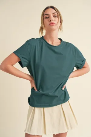 Aemi   Co Exposed Seam Round Neck Short Sleeve T-Shirt