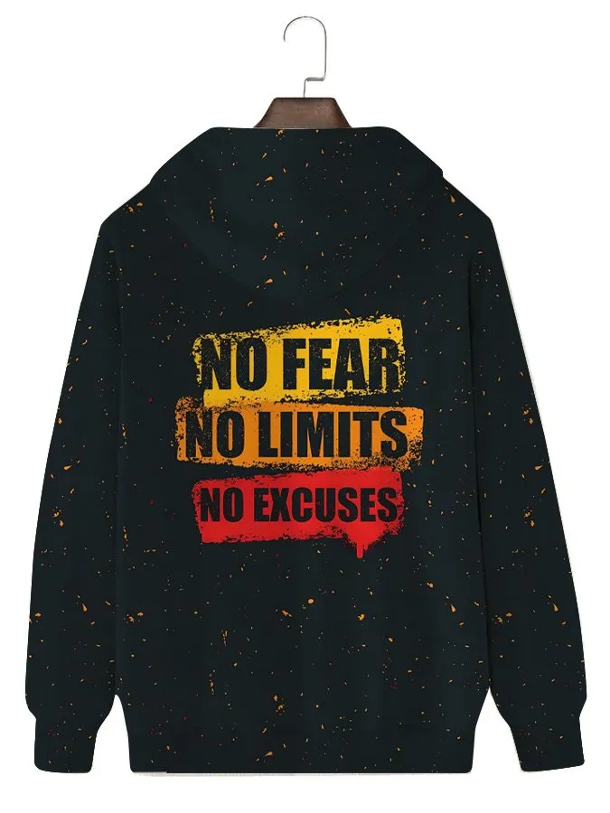 Alohadaddy Text Polka Dot Pocket Casual Polyester Hooded Long Sleeve Sweatshirt