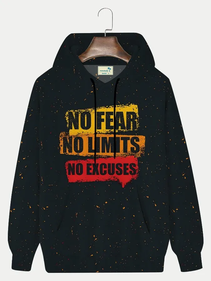 Alohadaddy Text Polka Dot Pocket Casual Polyester Hooded Long Sleeve Sweatshirt