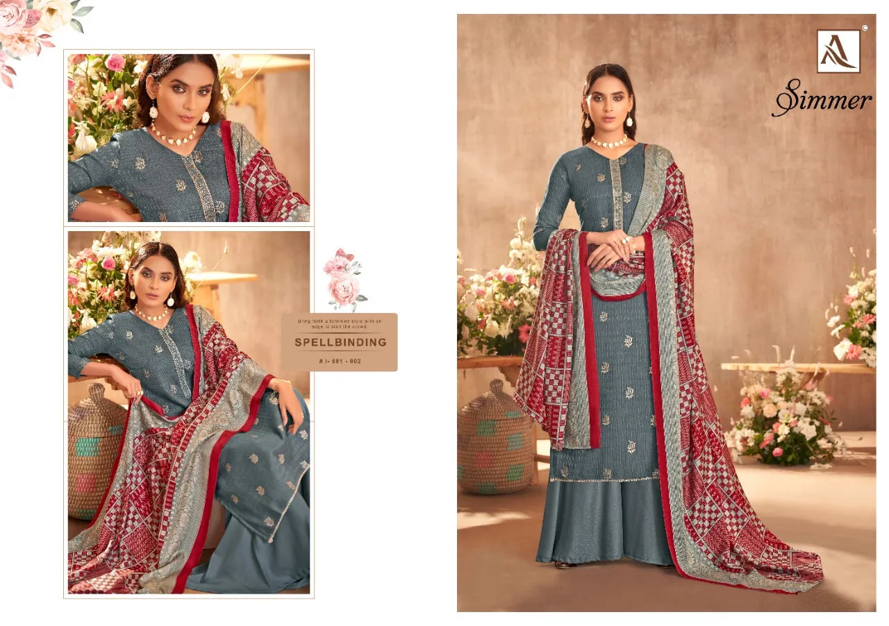 Alok Suit Presents Simmer Pashmina Printed Fancy Embroidery Fancy Designer Salwar Kameez