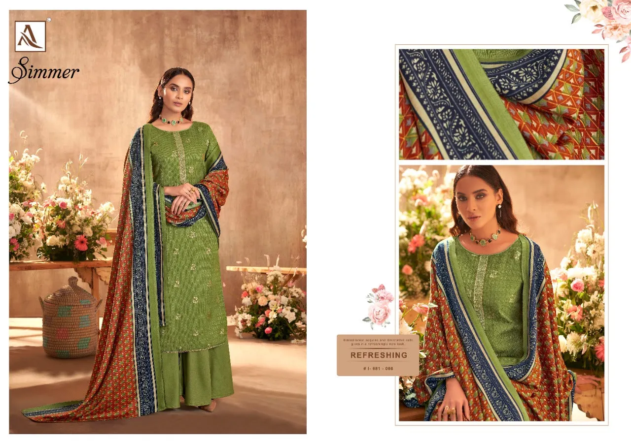 Alok Suit Presents Simmer Pashmina Printed Fancy Embroidery Fancy Designer Salwar Kameez