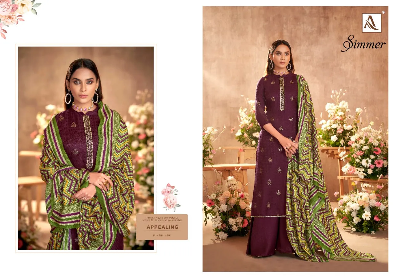 Alok Suit Presents Simmer Pashmina Printed Fancy Embroidery Fancy Designer Salwar Kameez