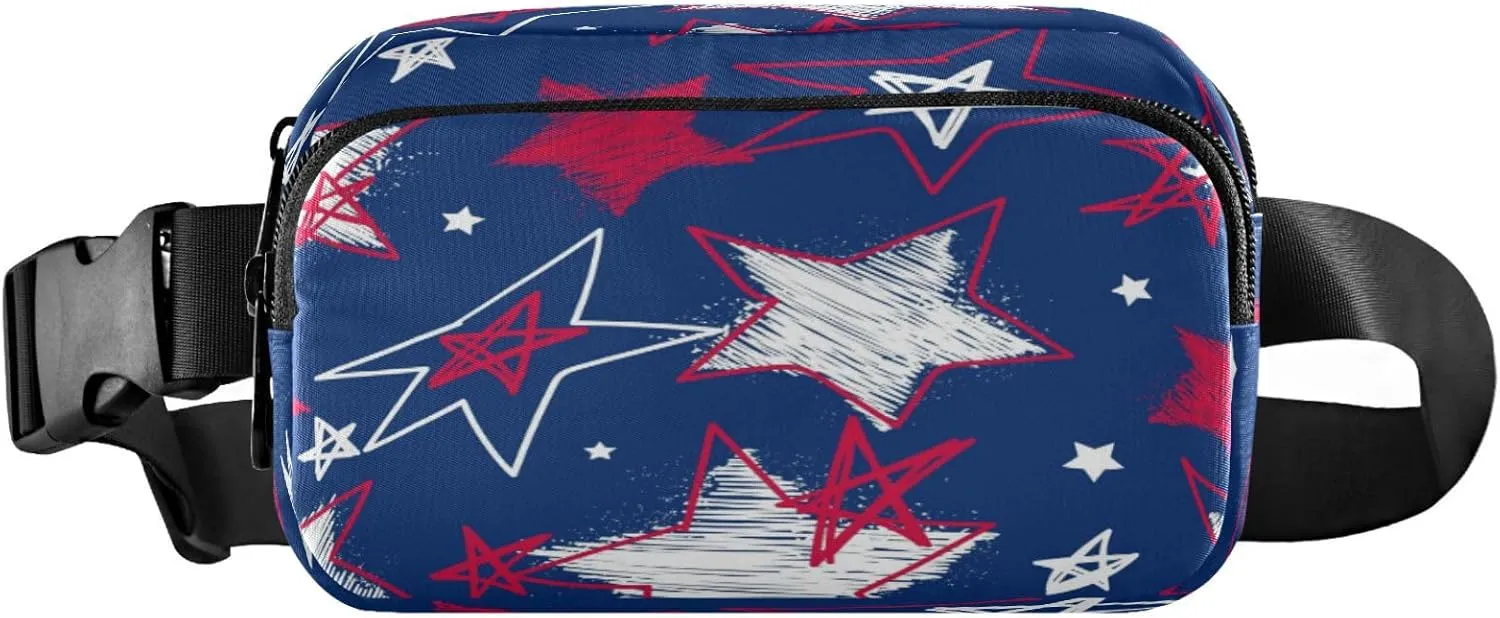 American Flag Sport Grunge Stars Belt Bag for Women Men Fanny Pack Small Waist Pouch Crossbody Bags for Outdoor Hiking Running Travel