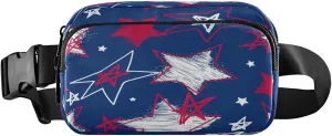 American Flag Sport Grunge Stars Belt Bag for Women Men Fanny Pack Small Waist Pouch Crossbody Bags for Outdoor Hiking Running Travel
