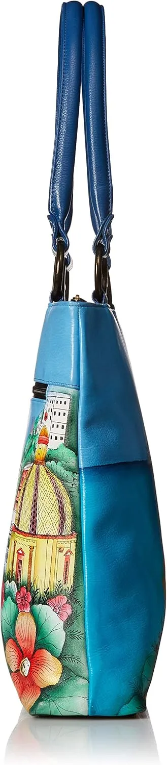 Anna by Anuschka Women's Genuine Leather Large Classic Shopper | Hand Painted Original Artwork