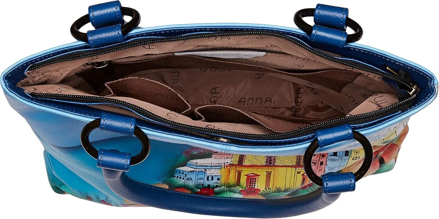 Anna by Anuschka Women's Genuine Leather Large Classic Shopper | Hand Painted Original Artwork