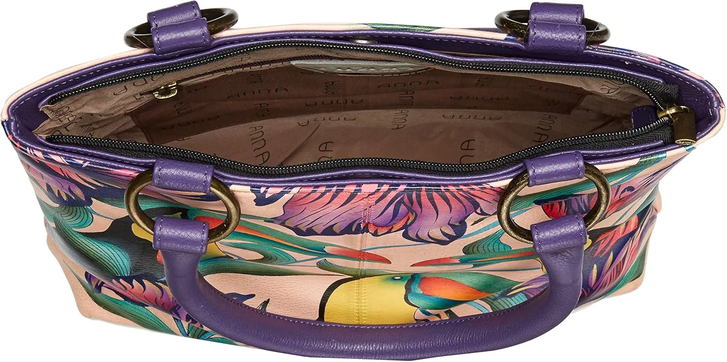 Anna by Anuschka Women's Genuine Leather Large Classic Shopper | Hand Painted Original Artwork
