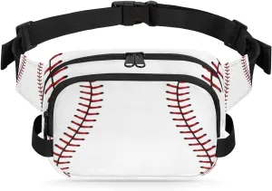 Baseball Fanny Pack Durable with Adjustable Belt Main Zippered Pocket Lightweight Waterproof Belt Bag for Travel Sports Workout Hiking Phone Bag