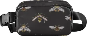 Bee Insect Black Animal Belt Bag for Women Men Fanny Pack Small Waist Pouch Crossbody Bags for Outdoor Hiking Running Travel