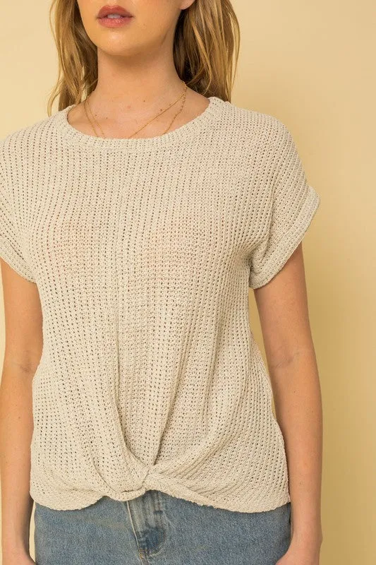 Beige Twist Top