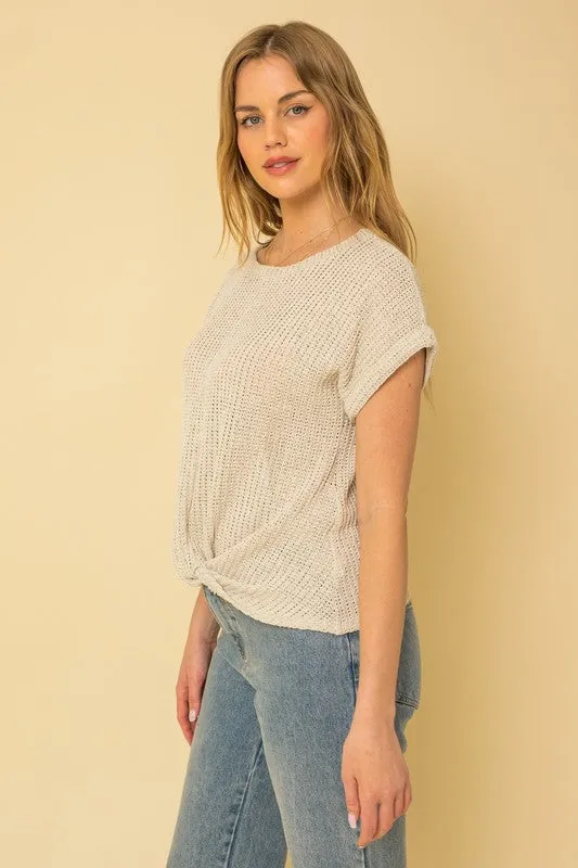 Beige Twist Top