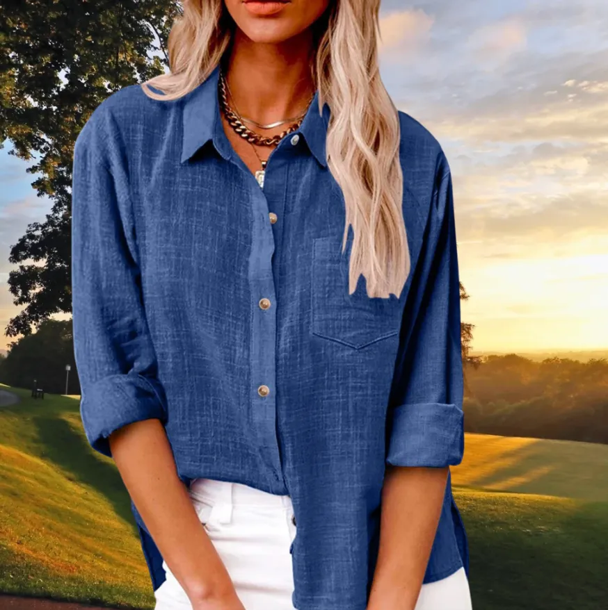 Bella Stride| Women's Shirt Blouse Long Cotton Top