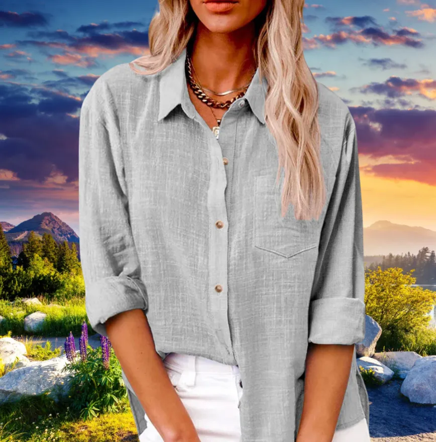 Bella Stride| Women's Shirt Blouse Long Cotton Top
