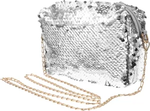 BESPORTBLE Fashion Sparkly Sequin Purse Women's Evening Bag Clutch Purse for Women Large Capacity Silver