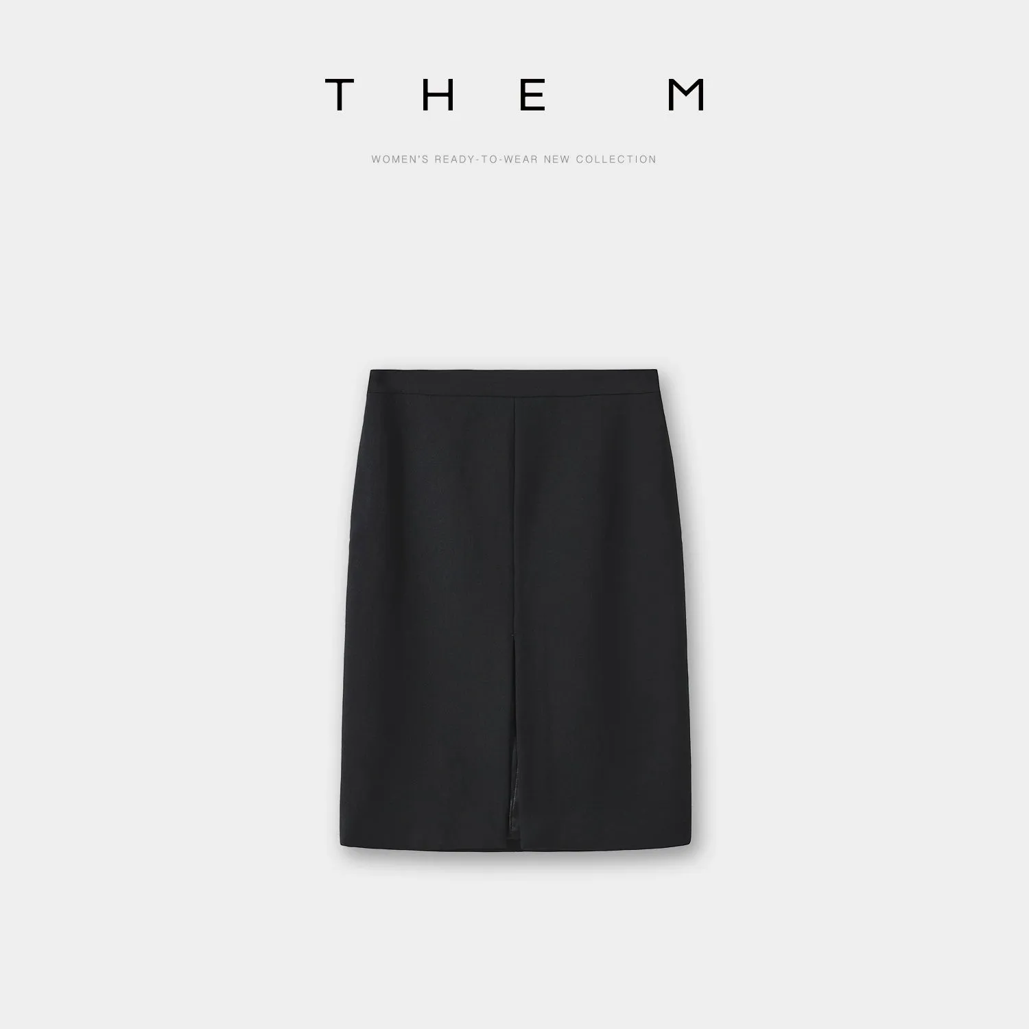 Black Knee-Length Slit Skirt