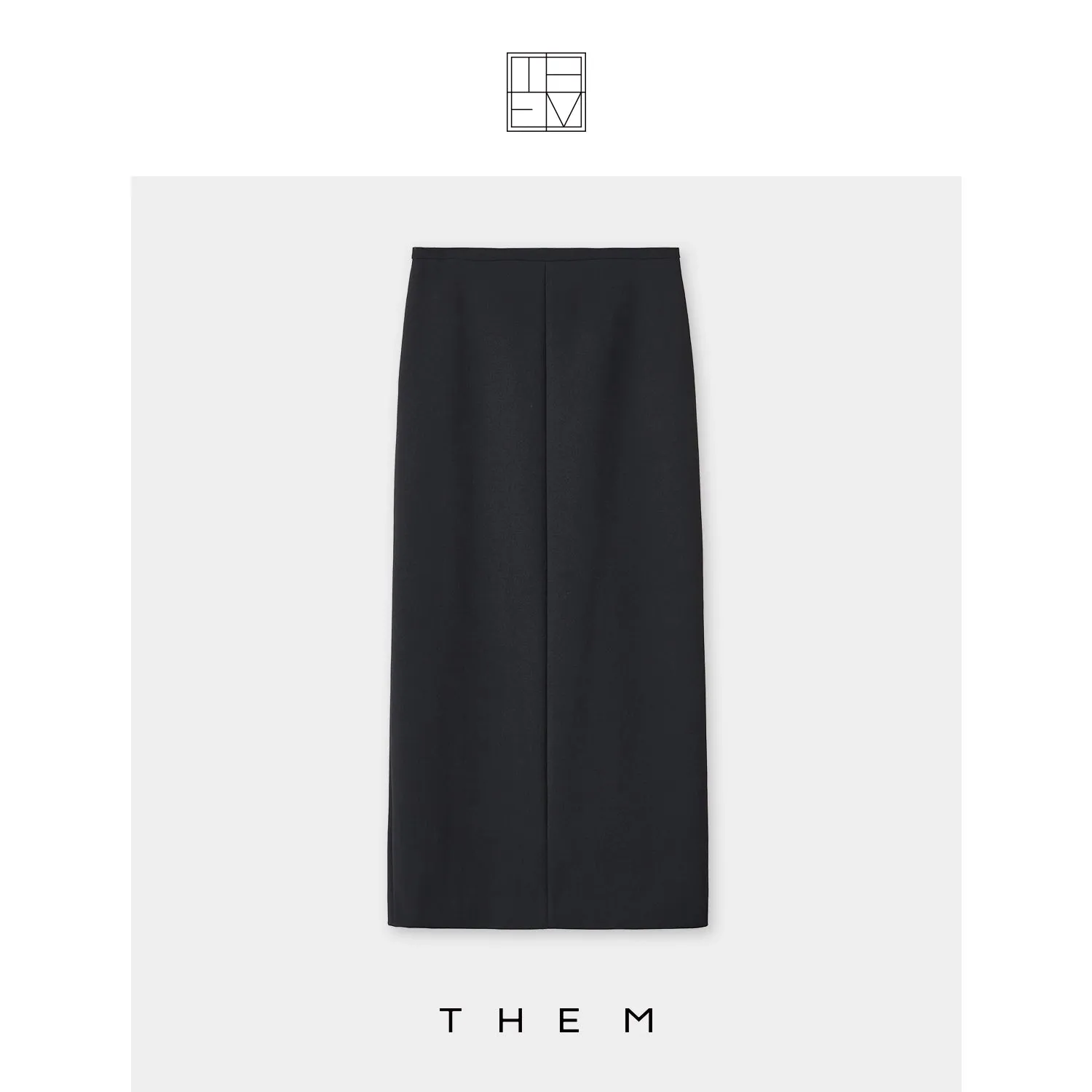 Black Knee-Length Slit Skirt