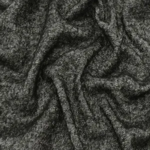 Black/White Texture Wool Blend Double Knit Jacketing Fabric