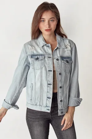 Blake Distressed Button Up Jacket