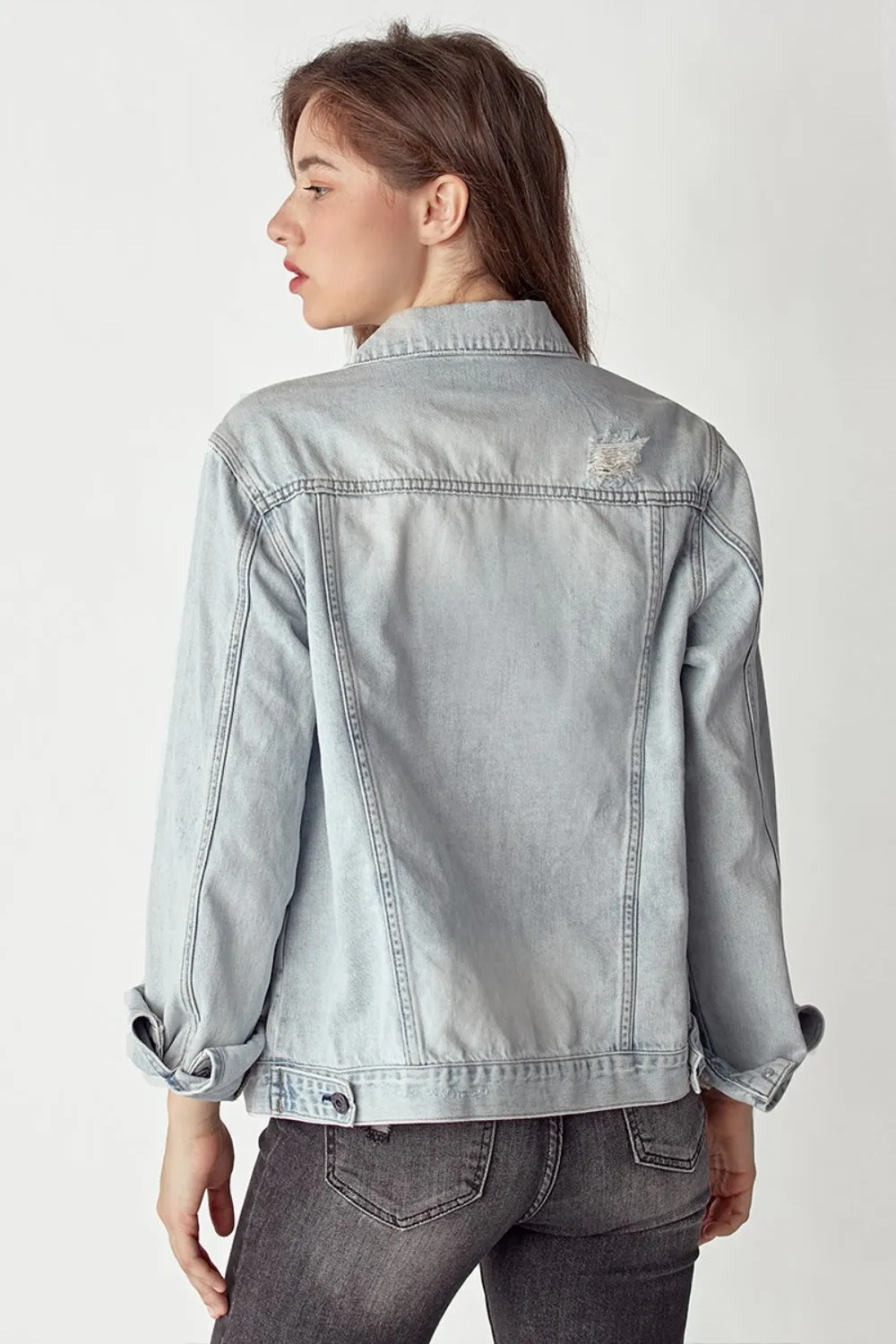Blake Distressed Button Up Jacket