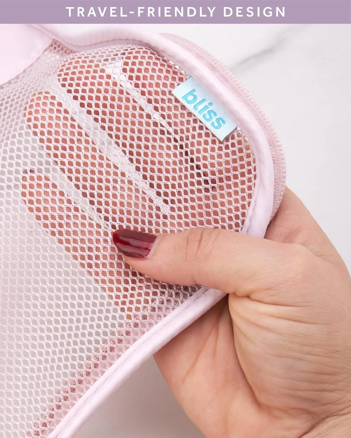 Bliss Travel Packing Cubes - 3 Pack/4 Pack/5 Pack Compact Suitcase Organizer, Durable Mesh Front Travel Cubes for Packing, Organizer Bags for Clothes, Toiletries, Cosmetics, Laundry, 3PC Mauve