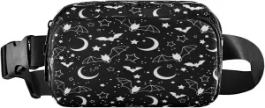 Boccsty Bats Starry Sky Belt Bag for Women Men Halloween Fanny Pack Small Waist Pouch Crossbody Bags for Outdoor Hiking Running Travel