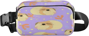 Boccsty Cute Brown Guinea Pigs Belt Bag for Women Men Fanny Pack Small Waist Pouch Crossbody Bags for Outdoor Hiking Running Travel