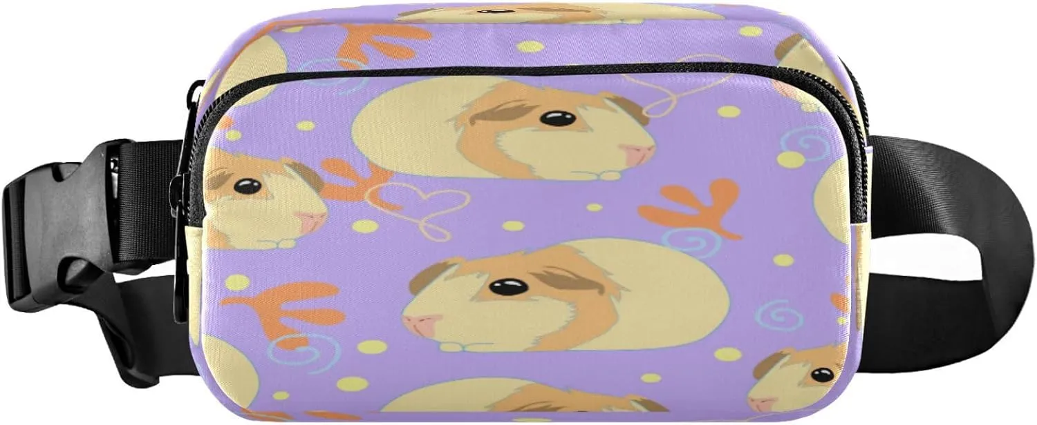 Boccsty Cute Brown Guinea Pigs Belt Bag for Women Men Fanny Pack Small Waist Pouch Crossbody Bags for Outdoor Hiking Running Travel