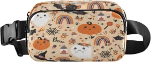 Boccsty Cute Halloween Belt Bag for Women Men Ghosts Pumpkins Fanny Pack Small Waist Pouch Crossbody Bags for Outdoor Hiking Running Travel
