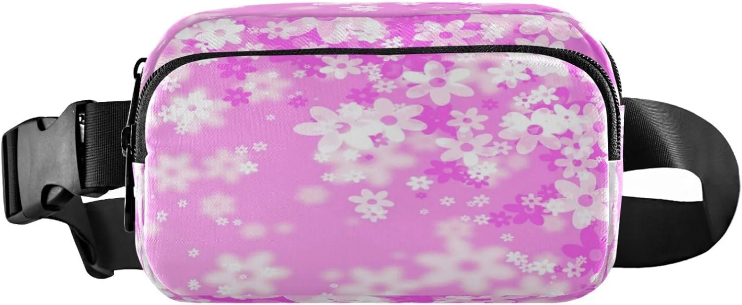 Boccsty Florals Bright Flower Belt Bag for Women Men Fanny Pack Small Waist Pouch Crossbody Bags for Outdoor Hiking Running Travel