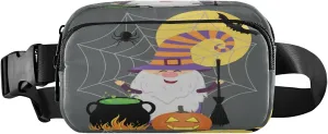 Boccsty Gnome Halloween Costume Pumpkin Broom Spider Belt Bag for Women Men Fanny Pack Small Waist Pouch Crossbody Bags for Outdoor Hiking Running Travel