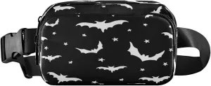 Boccsty Halloween Bats Black Belt Bag for Women Men Fanny Pack Small Waist Pouch Crossbody Bags for Outdoor Hiking Running Travel