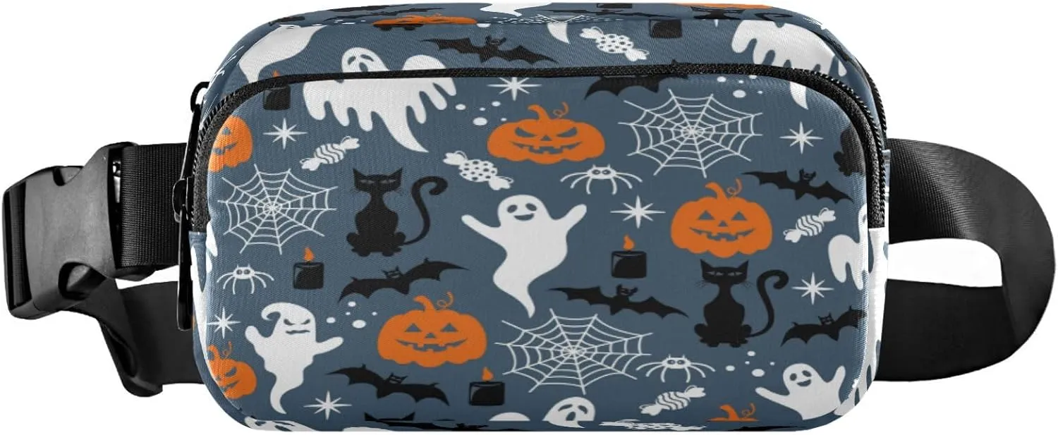 Boccsty Halloween Belt Bag for Women Men Cat Fanny Pack Small Waist Pouch Crossbody Bags for Outdoor Hiking Running Travel