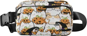 Boccsty Halloween Cartoon Cats Belt Bag for Women Men Fanny Pack Small Waist Pouch Crossbody Bags for Outdoor Hiking Running Travel