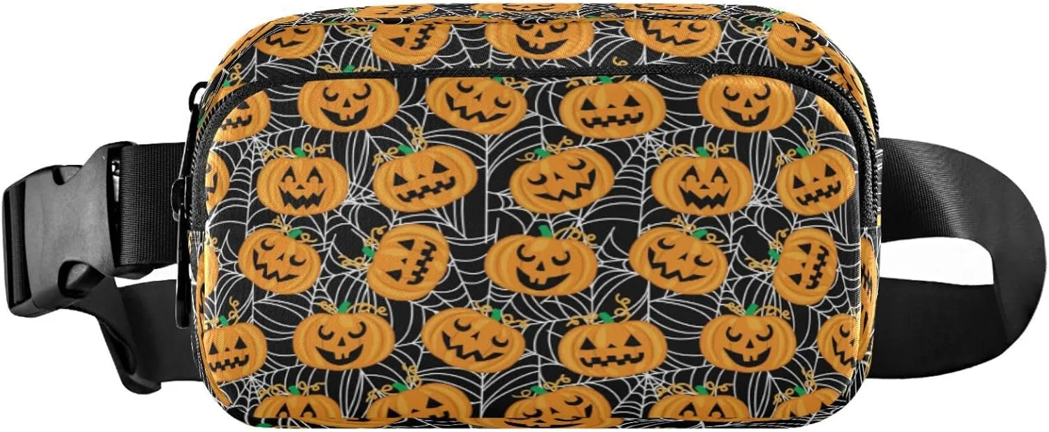 Boccsty Halloween Cute Pumpkins Belt Bag for Women Men Fanny Pack Small Waist Pouch Crossbody Bags for Outdoor Hiking Running Travel